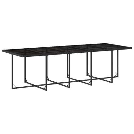 15 Piece Patio Dining Set with Cushions Black Poly Rattan