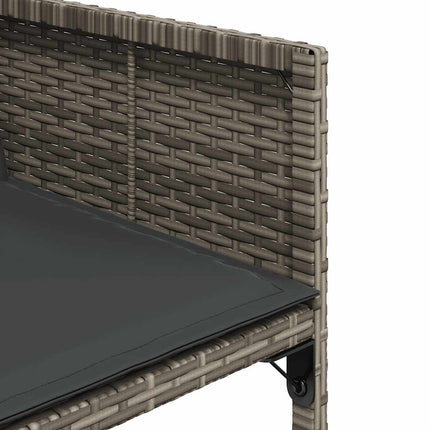 17 Piece Patio Dining Set with Cushions Gray Poly Rattan