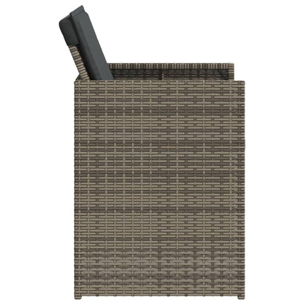 Patio Chairs with Cushions 4 pcs Gray Poly Rattan