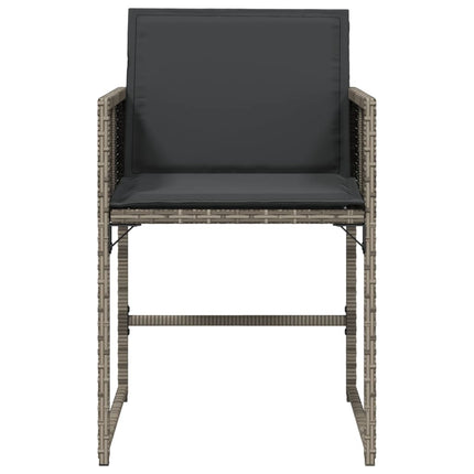 Patio Chairs with Cushions 4 pcs Gray Poly Rattan