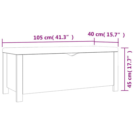 Storage Box with Cushion Black 41.3"x15.7"x17.7