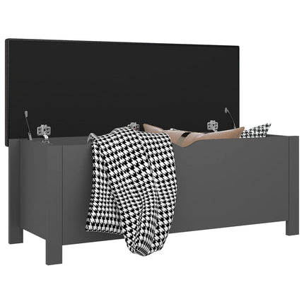 Storage Box with Cushion Grey 105x40x45 cm