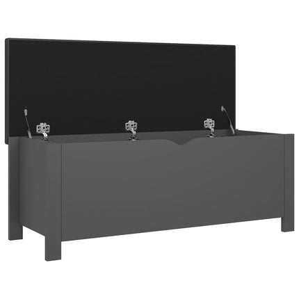 Storage Box with Cushion Grey 105x40x45 cm