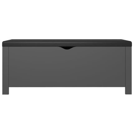 Storage Box with Cushion Grey 105x40x45 cm