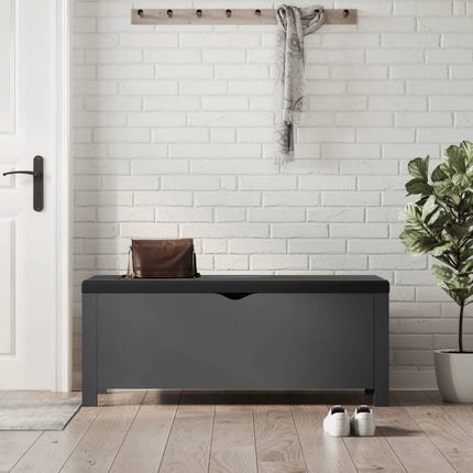 Storage Box with Cushion Grey 105x40x45 cm
