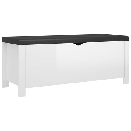 Storage Box with Cushion High Gloss White 41.3"x15.7"x17.7