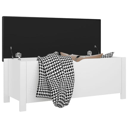 Storage Box with Cushion High Gloss White 41.3"x15.7"x17.7