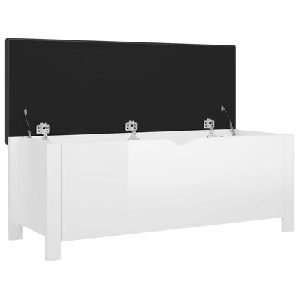 Storage Box with Cushion High Gloss White 41.3"x15.7"x17.7