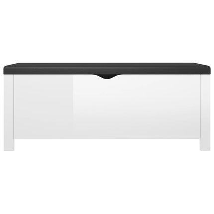 Storage Box with Cushion High Gloss White 41.3"x15.7"x17.7