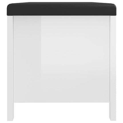 Storage Box with Cushion High Gloss White 41.3"x15.7"x17.7