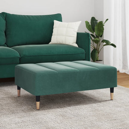 Footstool Dark Green 30.3"x21.7"x12.2" Velvet