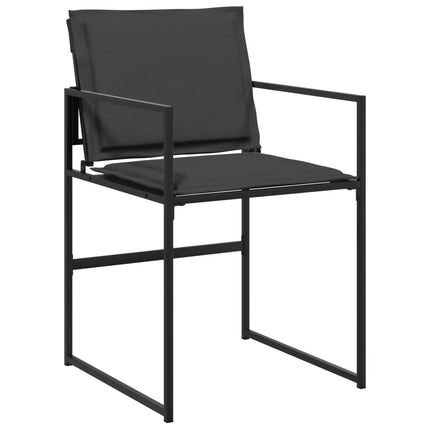 Patio Chairs with Cushions 4 pcs Black Steel and Textilene