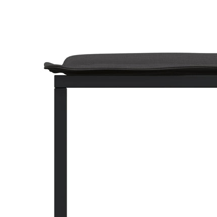 Patio Stools with Cushions 4 pcs Black Steel and Textilene
