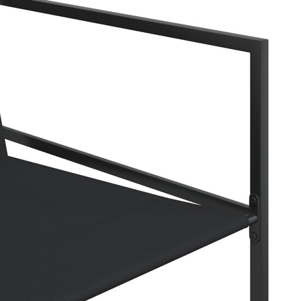 Patio Chairs 4 pcs Black Steel and Textilene