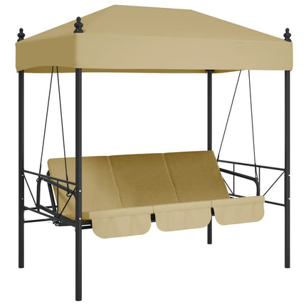 Patio Swing Bench with Canopy Sand Steel