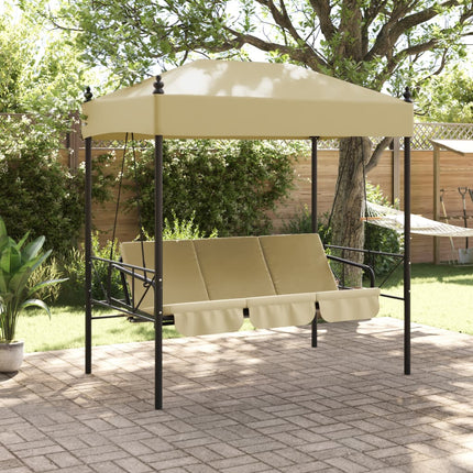 Patio Swing Bench with Canopy Sand Steel