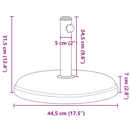 Parasol Base for Ø1.3"/1.4"/1.5" Poles 33.1 lb Round