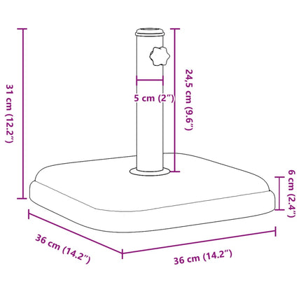 Parasol Base for Ø1.3"/1.4"/1.5" Poles 24.3 lb Square