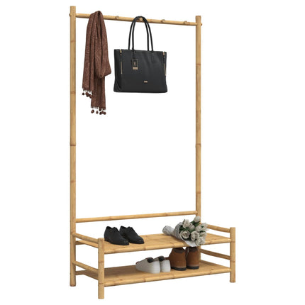 Clothes Rack with Shelves 40.6"x15.7"x72" Bamboo
