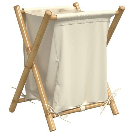Laundry Basket Cream White 17.7"x21.7"x25" Bamboo