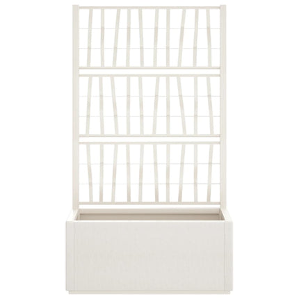 Garden Planter with Trellis White 31.5"x14.2"x55.1" PP
