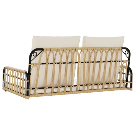 Swing Bench with Cushions 41.3"x22.8"x15" Poly Rattan and Steel