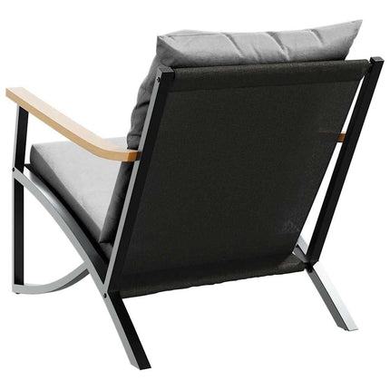 Patio chairs with Cushions 2 pcs Black Steel