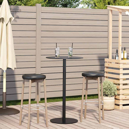 Patio Table Round Black Ø23.6"x41.3" Steel