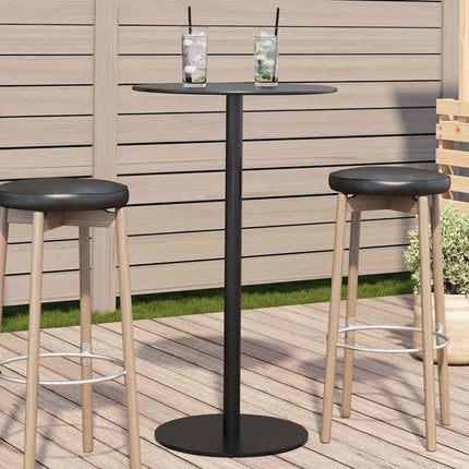 Patio Table Round Black Ø23.6"x41.3" Steel
