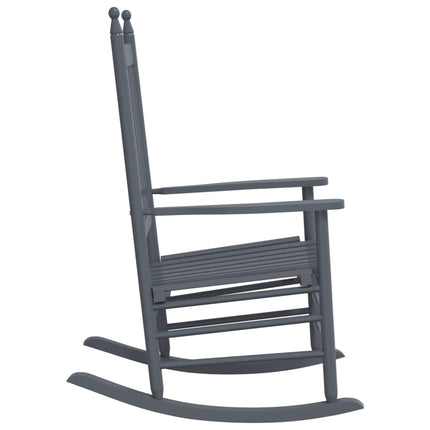 Rocking Chairs with Curved Seats 2 pcs Gray Solid Wood Poplar