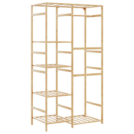 Clothes Rack with Shelves 39.4"x19.7"x72.6" Bamboo