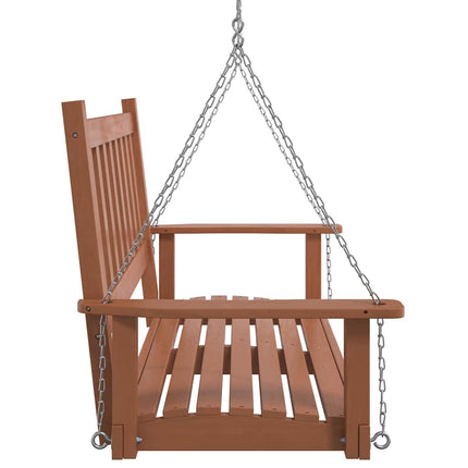 Garden Swing Bench Brown Solid fir wood 2-seater