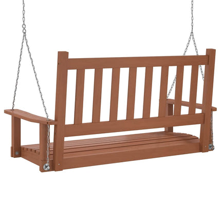 Garden Swing Bench Brown Solid fir wood 2-seater