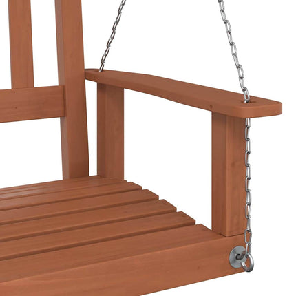 Garden Swing Bench Brown Solid fir wood 2-seater