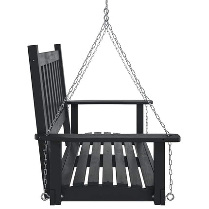 Garden Swing Bench Black Solid fir wood, galvanized iron Standard