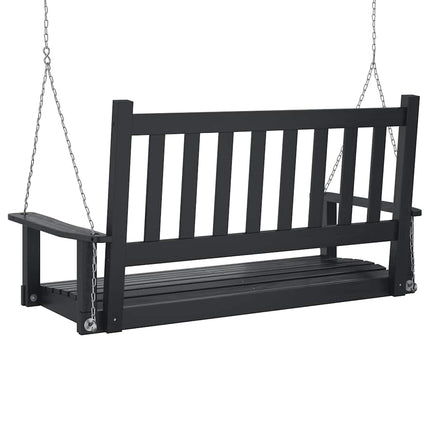 Garden Swing Bench Black Solid fir wood, galvanized iron Standard