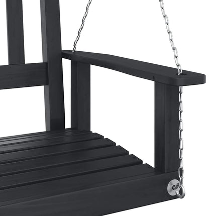 Garden Swing Bench Black Solid fir wood, galvanized iron Standard