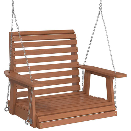 Garden Swing Chair Brown Solid fir wood, galvanized iron
