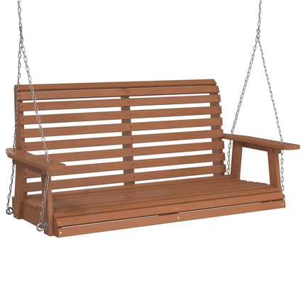Garden Swing Bench Brown Solid Fir Wood Standard Ergonomic