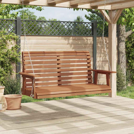 Garden Swing Bench Brown Solid Fir Wood Standard Ergonomic