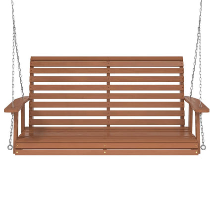 Garden Swing Bench Brown Solid Fir Wood Standard Ergonomic