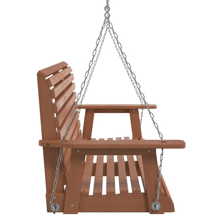 Garden Swing Bench Brown Solid Fir Wood Standard Ergonomic