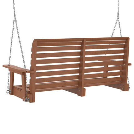 Garden Swing Bench Brown Solid Fir Wood Standard Ergonomic