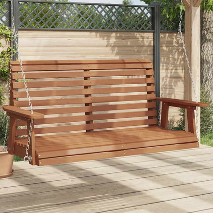 Garden Swing Bench Brown Solid Fir Wood Standard Ergonomic