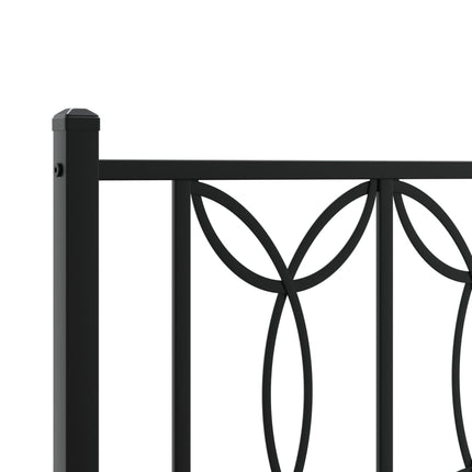 Metal Bed Frame without Mattress with Footboard Black 59.1"x78.7