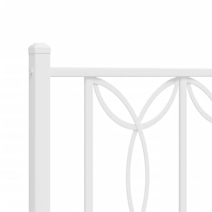 Metal Bed Frame without Mattress with Headboard White 59.1"x78.7