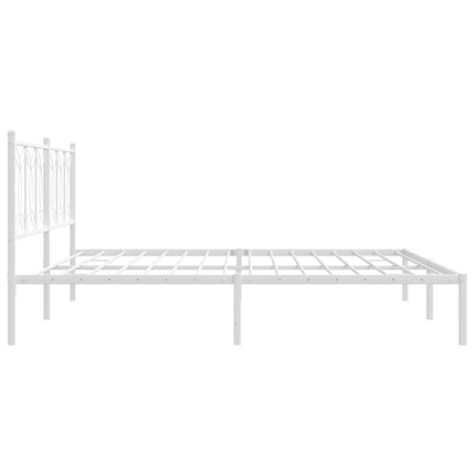 Metal Bed Frame without Mattress with Headboard White 76"x79.9