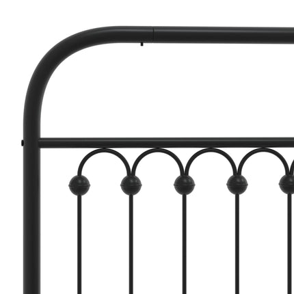 Metal Bed Frame without Mattress with Footboard Black 39.4"x78.7