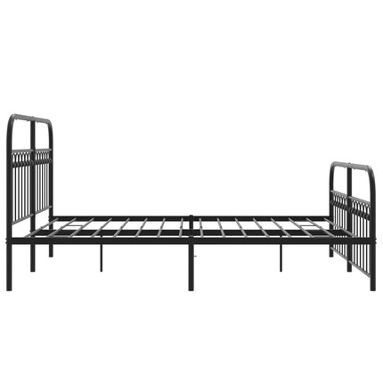 Metal Bed Frame without Mattress with Footboard Black 59.1"x78.7