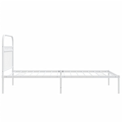 Metal Bed Frame without Mattress with Headboard White 39.4"x78.7